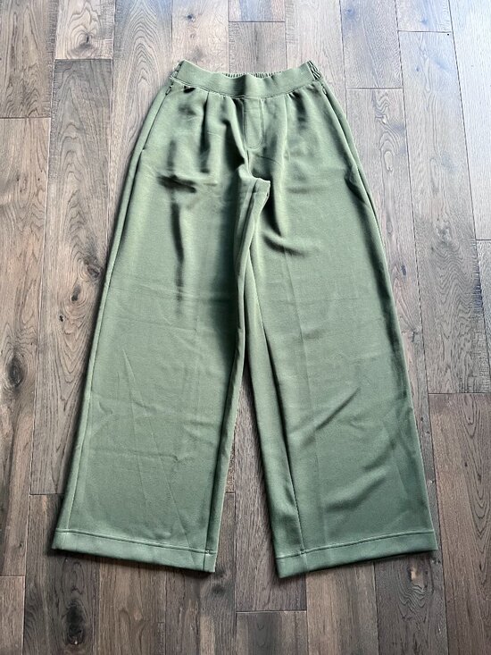 aerie Pants - OFFLINE Aerie ChillUp Trousers Size XS Military Green Wide Leg Lounge Pants NWT